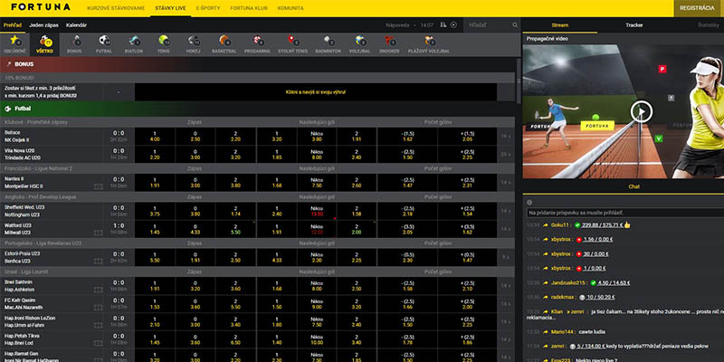 iFortuna live športové stávky